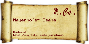Mayerhofer Csaba névjegykártya