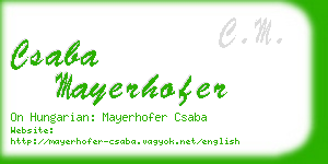 csaba mayerhofer business card
